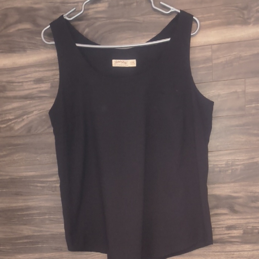Faded Glory - Sleeveless Scoop Neck Blouse - Black with Pocket - Women's Large